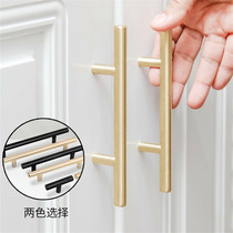 Gold handle black American modern simple cabinet T-drawer door handle Nordic wind copper extended customization