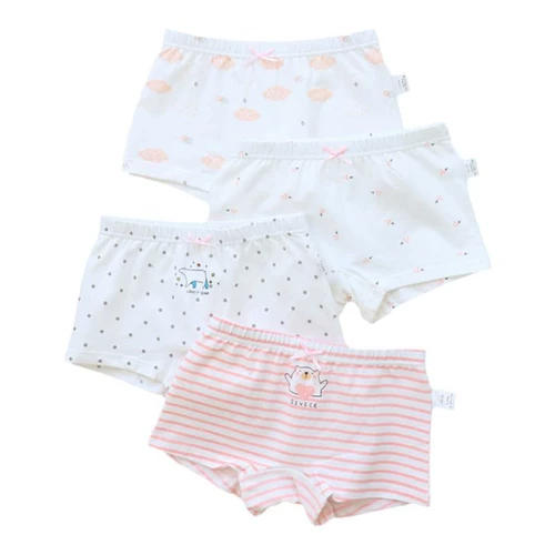 Детское хлопковое нижнее белье для девочек, мультяшные антибактериальные штаны, шорты, детская одежда
