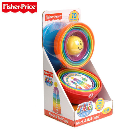 Fisher enlightenment block box K7167 baby cognitive shape color puzzle early teaching toy rainbow sleeve N8248