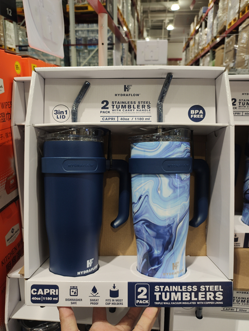 Sam member supermarket HYDRAFLOW large capacity stainless steel straw cup insulated and cold net red water glass