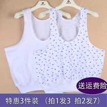 3 pieces of middle-aged and elderly short vest underwear elderly summer cotton sweatshirt old lady vest cotton large size female