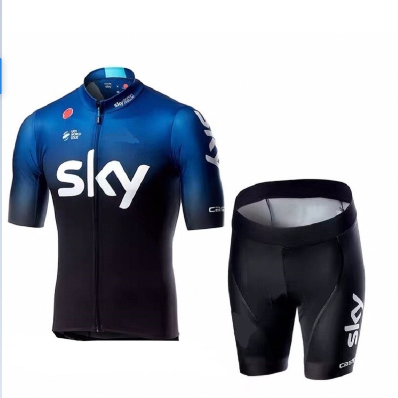 Black Blue Sky Team Mountain Self-cycling Team Short sleeves riding Pulley Suit Riding Jacket Riding Pants Summer