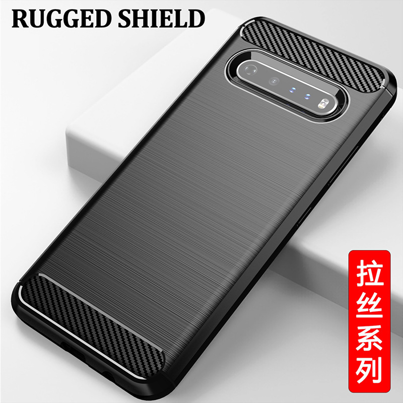 Suitable for Lg V60 Thinq Mobile Phone Case, Lg V60 Thinq Protective Case, Anti-Fall Brushed Pattern Anti-Slip Soft Shell Mobile Phone Case for Men and Women