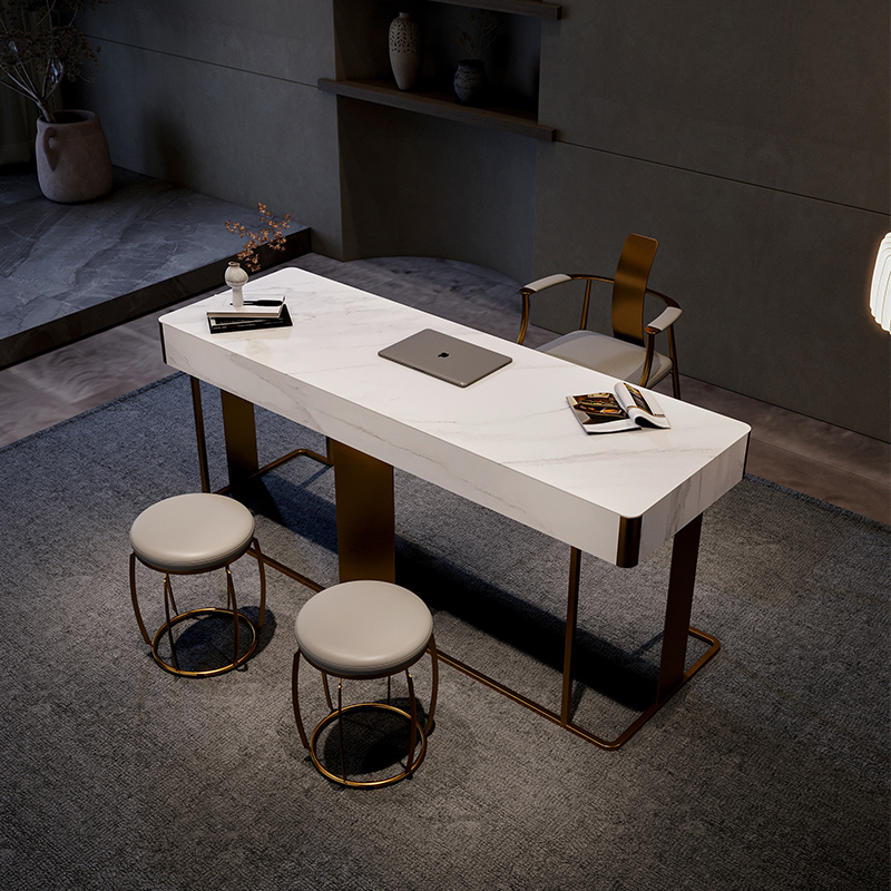 Minimalist Masters Fancy Rock Plate Desk Home Light Lavish Modern Minima Computer Desk Designer Office Study Desk