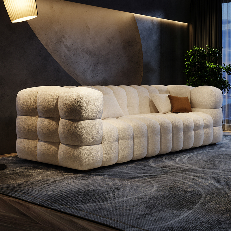 Minimalist maestro Italian minimalist fabric sofa lamb cashmere Silent Wind Nordic Living Room Modern Minimalist about sofa