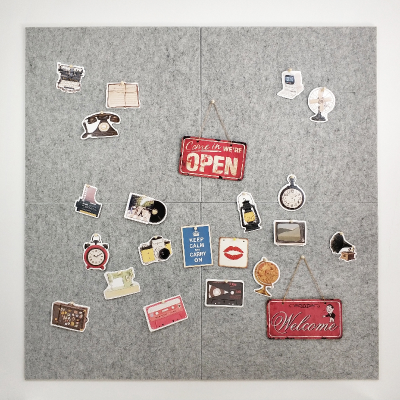 60x60cm edge bevel felt message board with adhesive back creative cork works display column photo wall