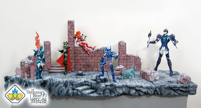 Amusement fort Saint Seiya Myth resin scene Saint Seiya Nordic snow scene 12-piece set spot
