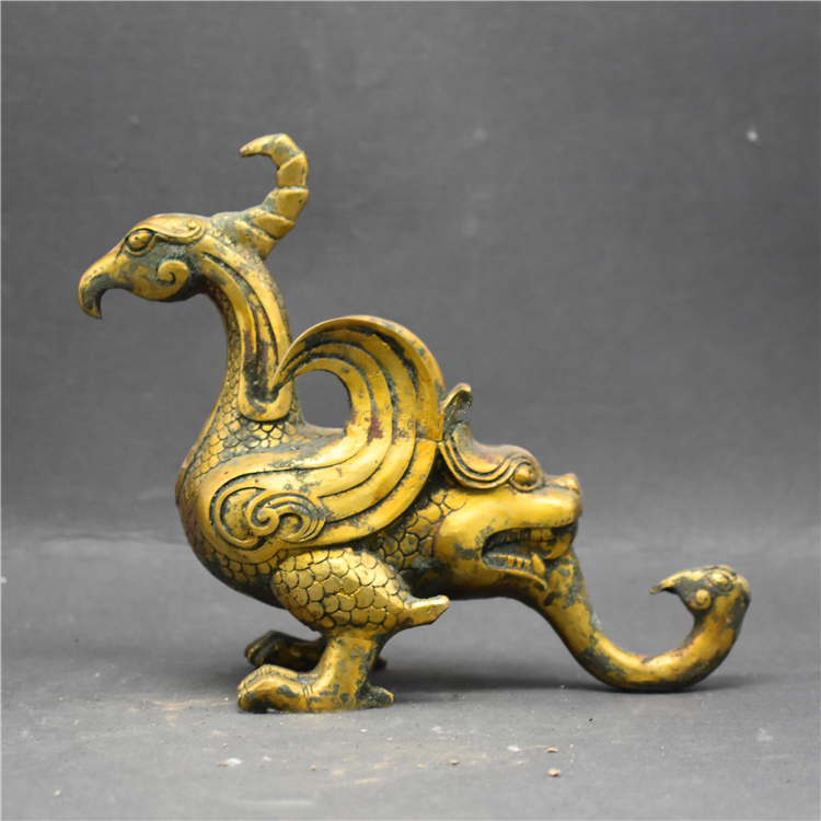 古鏡 青銅鏡 中国古玩 中国美術 唐物 擺件（古鏡 青銅鏡 鳳凰龍