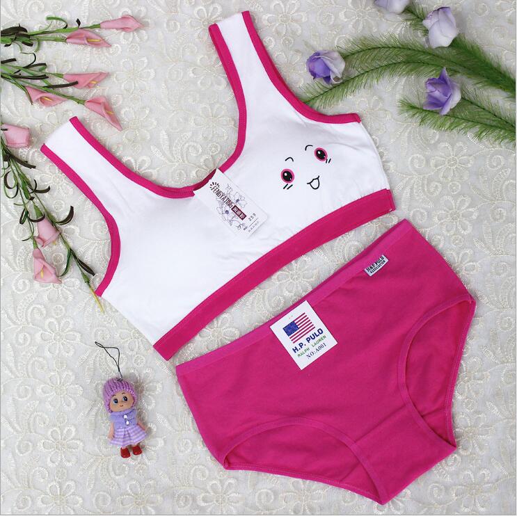 Cô gái đồ lót vest 11 học sinh thời kỳ phát triển cotton Cô gái 12 tuổi không có vành áo lót đặt đồ lót