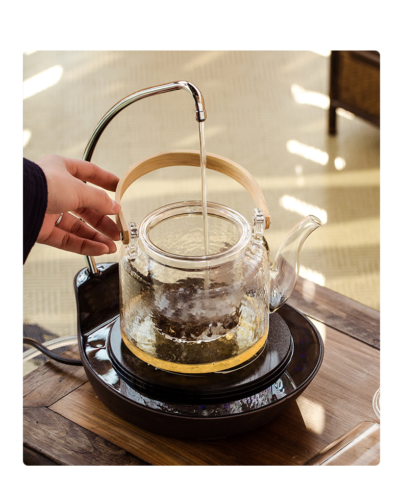 Electric TaoLu tea stove cooking pot and hammer glass curing pot of household cooking tea tea set single pot of high temperature resistant