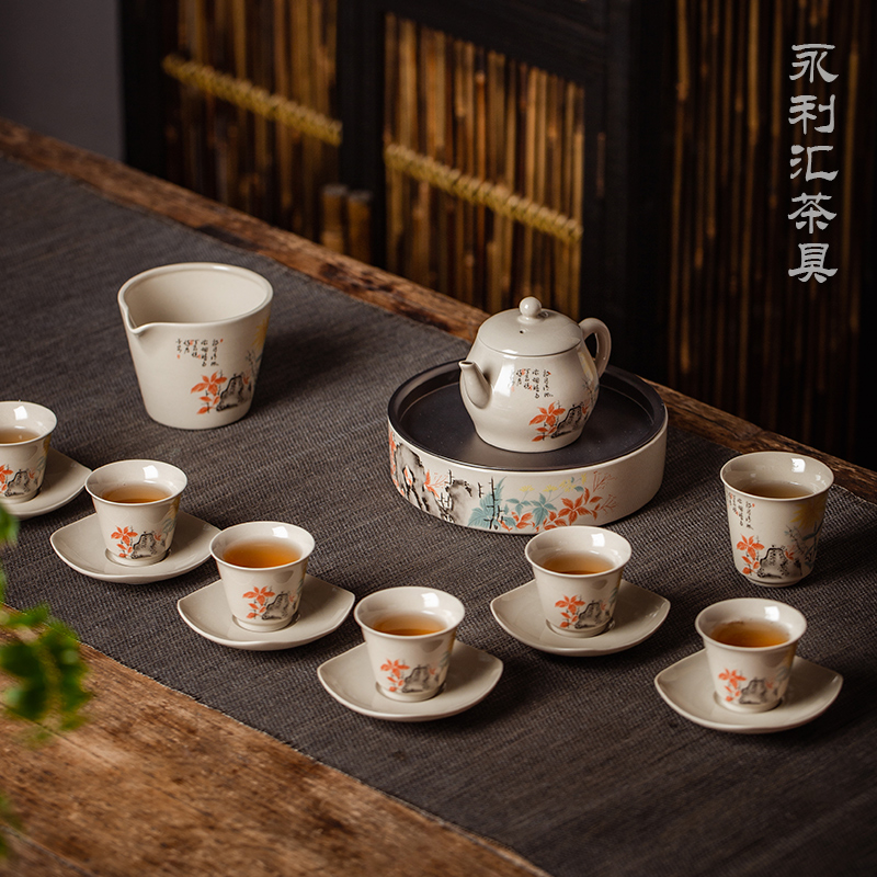 Public remit kung fu tea set gift box tea cozy home office group of Chinese style restoring ancient ways of jingdezhen ceramics