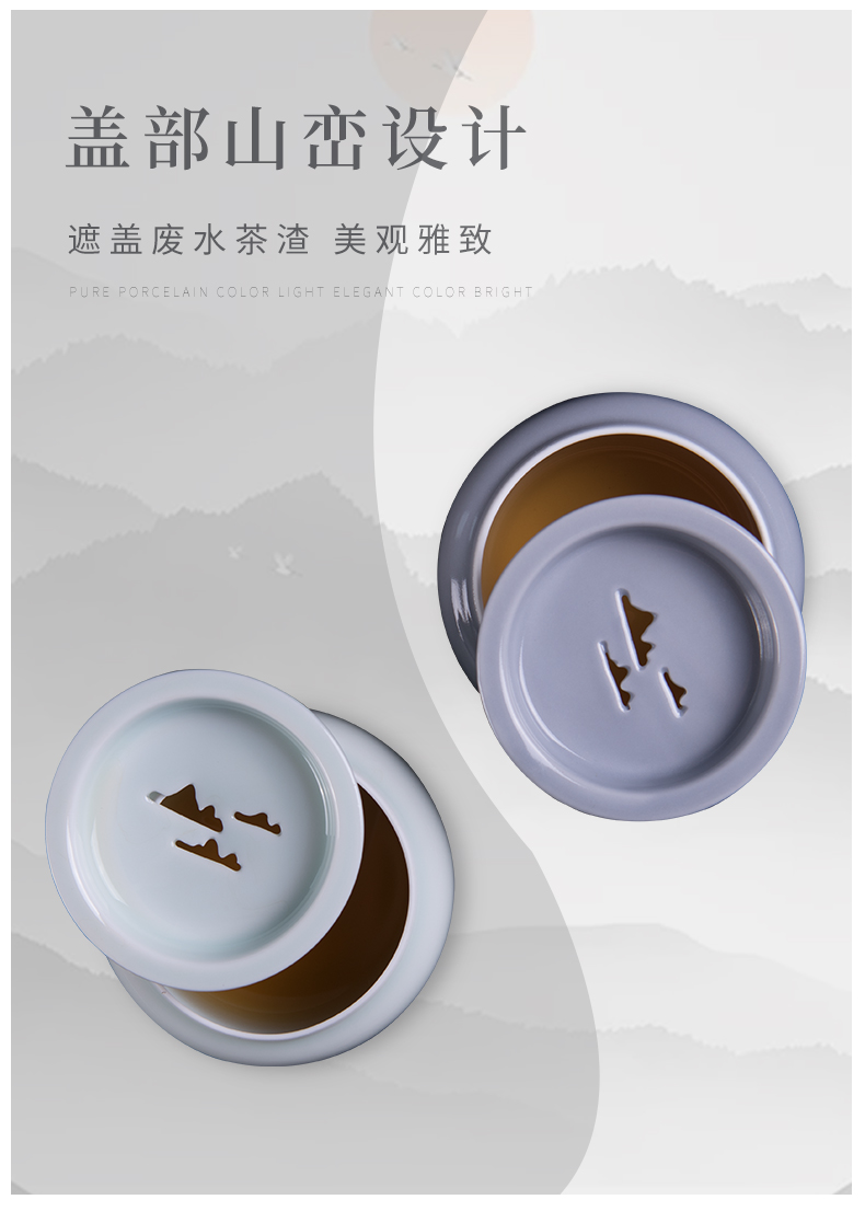 Wynn collect Japanese kung fu tea tea accessories for wash water jar to build small cup of water to wash with cover of jingdezhen ceramics