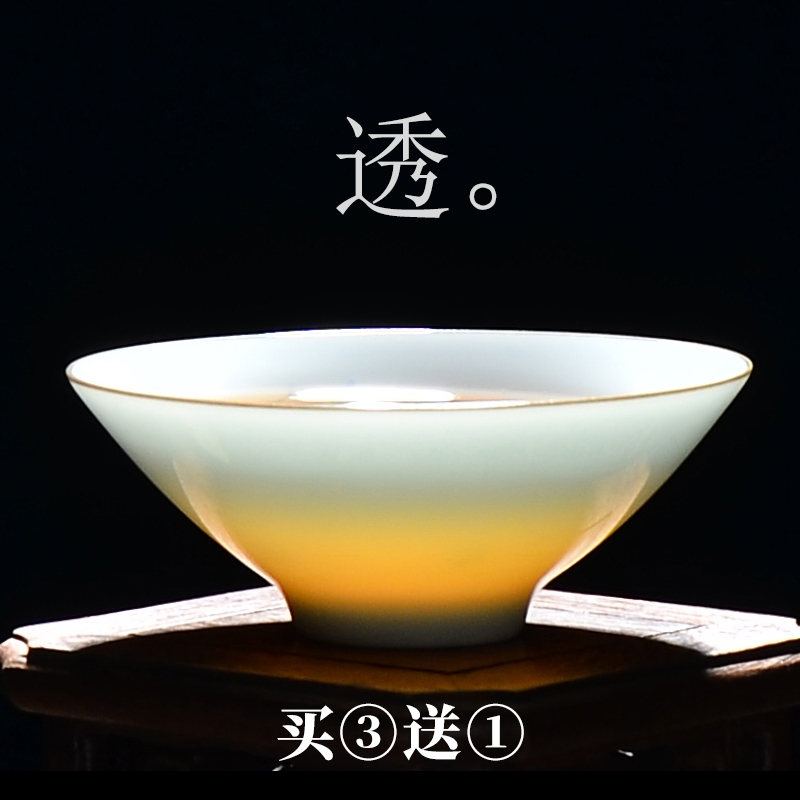 A single sample tea cup ceramics green tea white porcelain, small single master only kunfu tea cup and cup of jingdezhen tea service