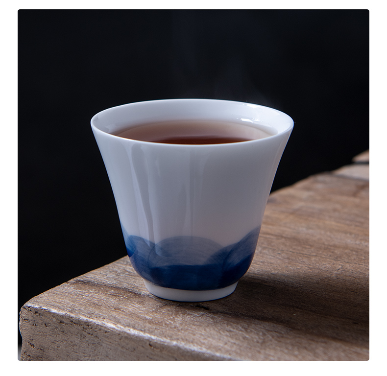 Kung fu tea cup single CPU single sample tea cup host jingdezhen ceramic hand - made porcelain tea cups of tea a cup