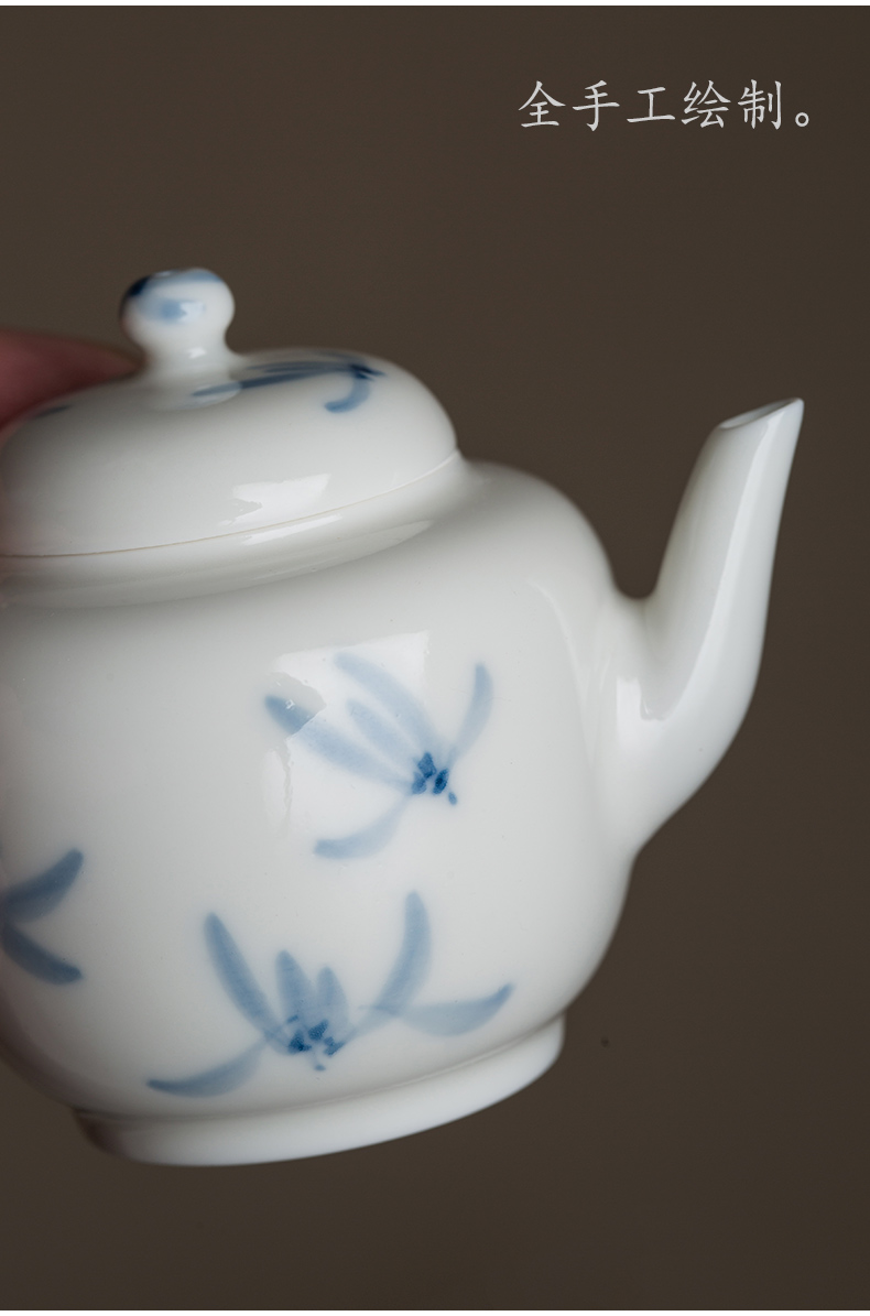 Twenty - four ware ceramic tea Japanese one little teapot with a single pot of filtering the mini jingdezhen blue and white porcelain