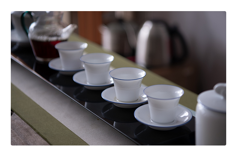 Kung fu tea cup single cup sample tea cup tea cup small Kung fu tea sweet white white porcelain of jingdezhen ceramics blue expressions using