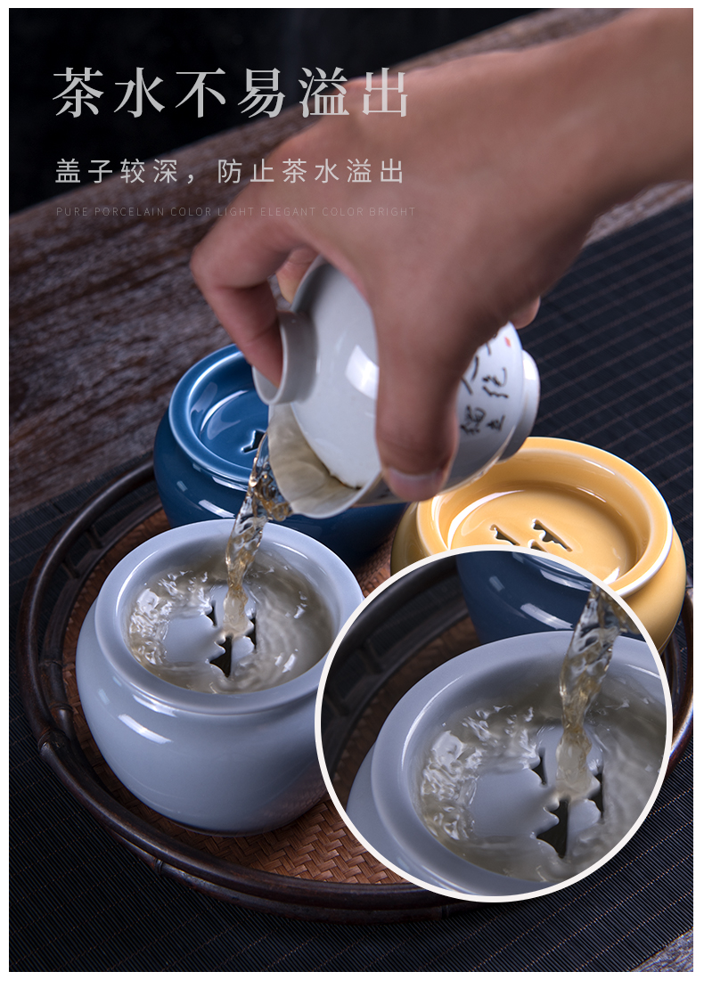 Wynn collect Japanese kung fu tea tea accessories for wash water jar to build small cup of water to wash with cover of jingdezhen ceramics