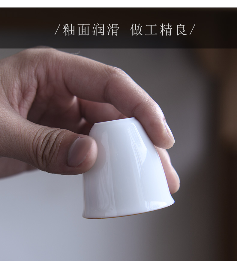 Single sweet white white porcelain teacup kung fu tea cup a cup of jingdezhen ceramic sample tea cup tea tea set fullness