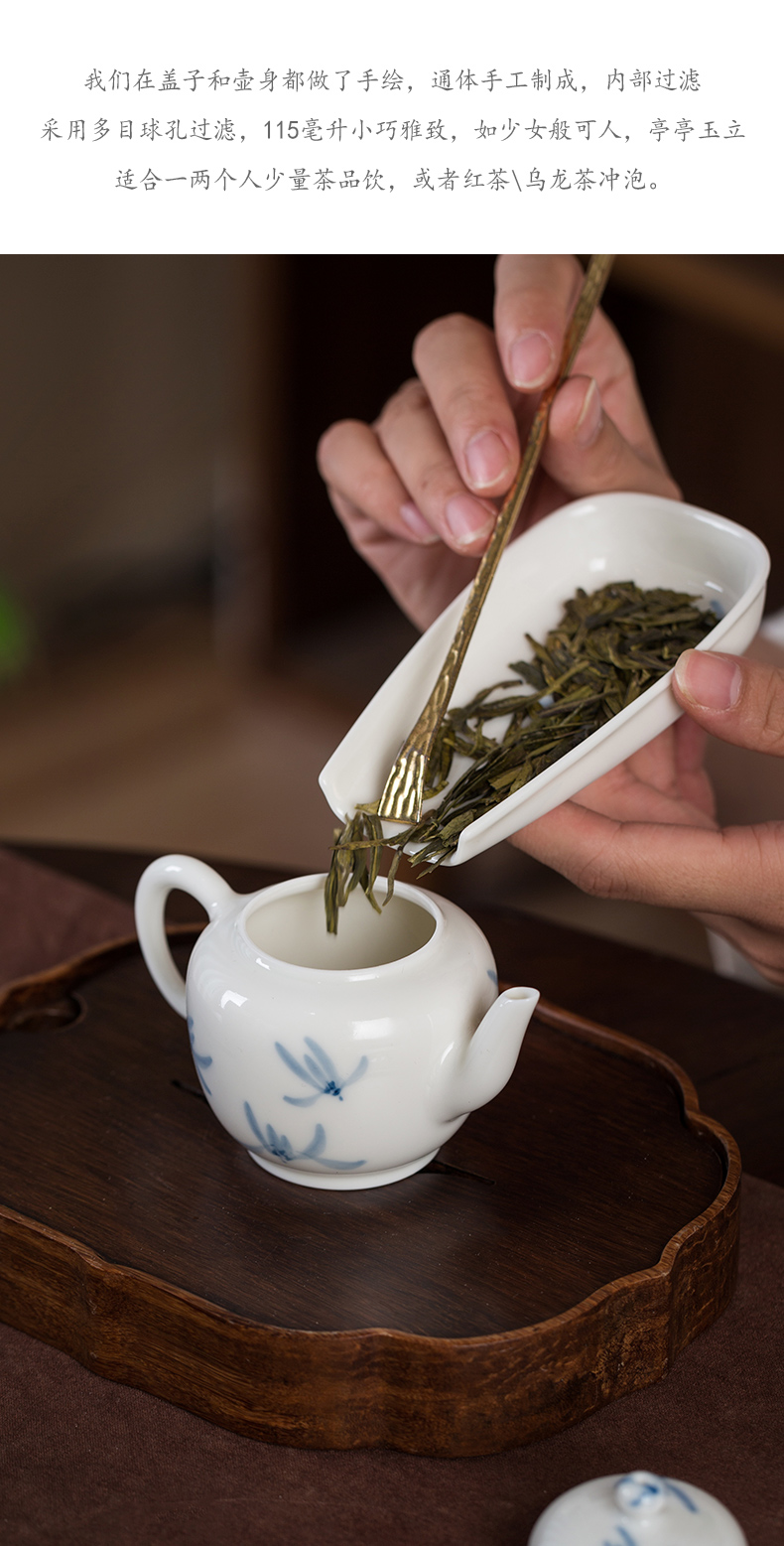 Twenty - four ware ceramic tea Japanese one little teapot with a single pot of filtering the mini jingdezhen blue and white porcelain