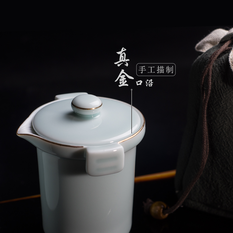 Portable travel tea cup to crack a pot of two cups of contracted Japanese kung fu tea sets ceramic teapot tea