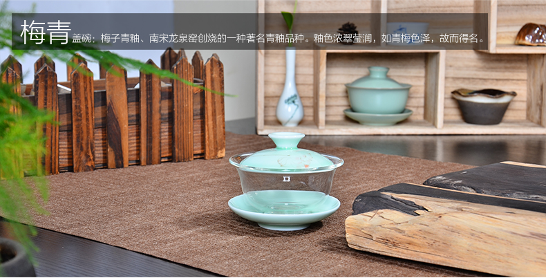 Wynn three to collect more heat resistant glass tureen hand - made ceramic bowl tea cup small kung fu tea set. A single