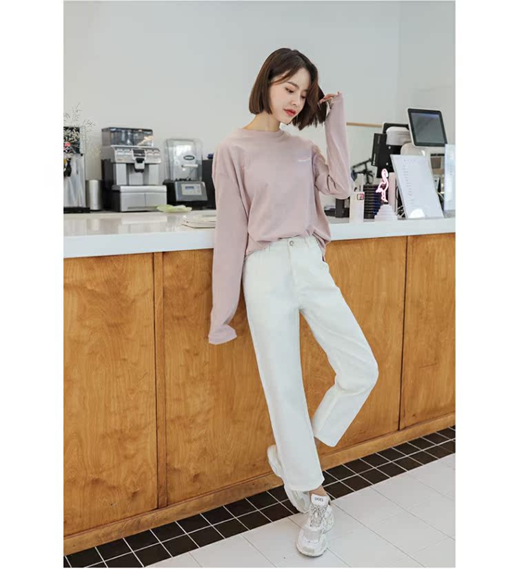 Handu cửa hàng quần áo hàng đầu cửa hàng 2019 mùa hè quần trắng của phụ nữ quần lửng ống quần lửng nữ quần chín - Quần jean quần áo nữ giá rẻ