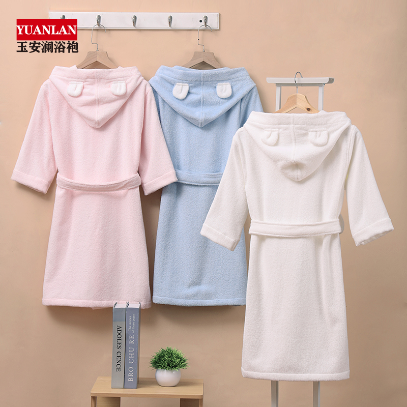 Children's Bathrobe Cape, Pure Cotton Towel Material, Class A, for Older Children, Swimming and Bathing, Full Cotton, Hooded, Absorbent, for Boys and Girls