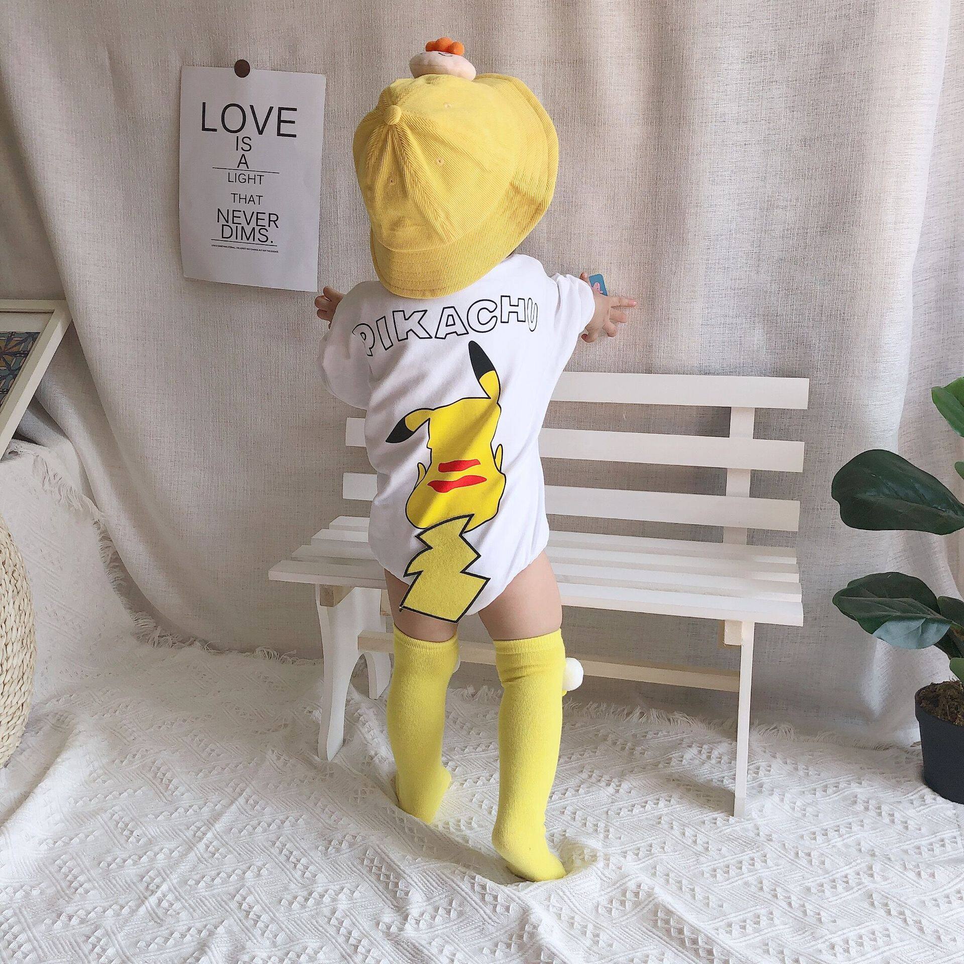 Baby triangle long-sleeved romper summer 0 cotton 6 months newborn baby spring and summer one-piece fart clothes spring clothes