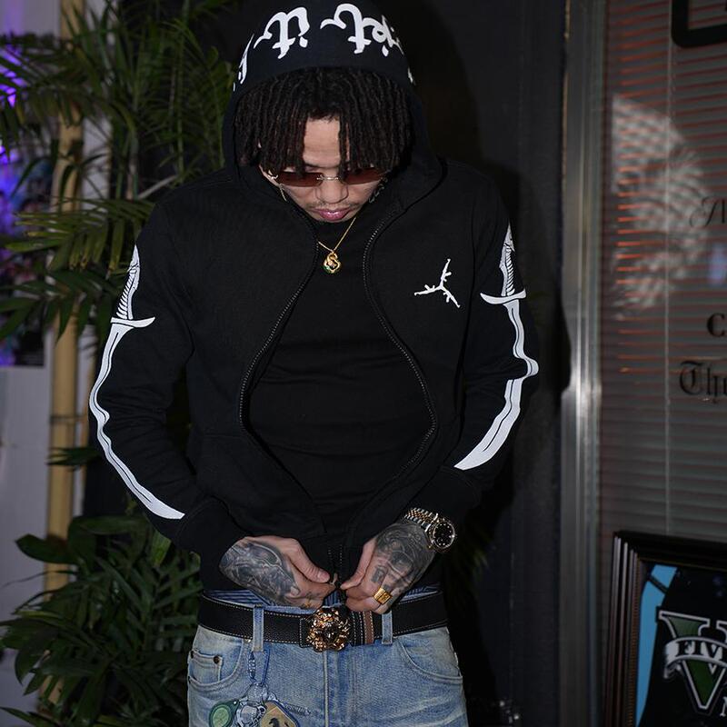 Tgfclub American Street Style 2025Ss Double Knife Embroidery Snake Head Zipper Cardigan Sweatshirt Tgfclub American Street Style 2025Ss Double Knife Embroidery Snake Head Zipper Cardigan Sweatshirt