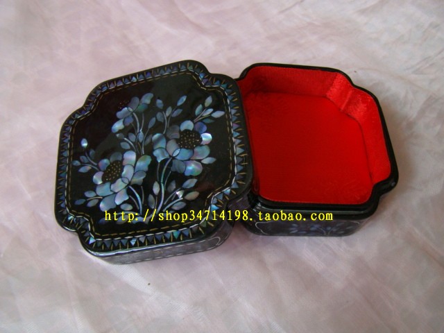 Yangzhou mother-of-pearl earring box inlaid shell ring box packaging box birthday gift
