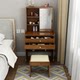 Solid Wood Dressing Table Bedroom Storage Cabinet Integrated Modern Simple 60cm Natural Wood Small Mini Economical Makeup Table
