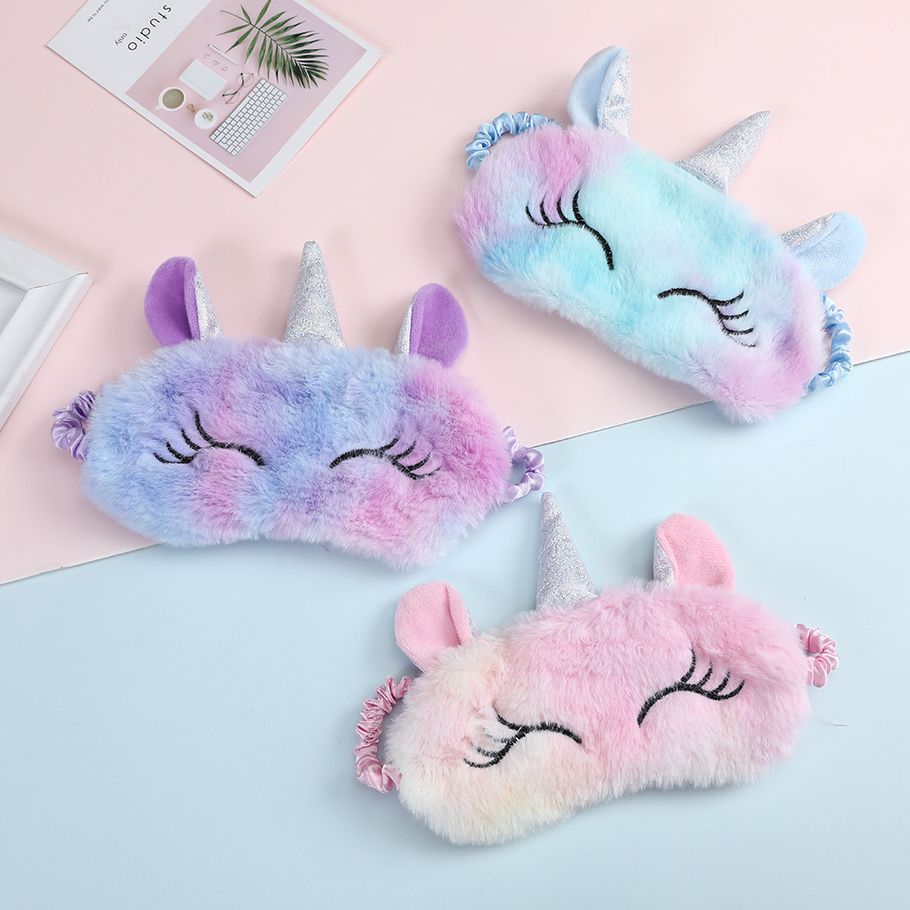 Unicorn girl cute plush shading blindfold unicorn winter cartoon children student sleep blindfold female