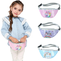 Children Single Shoulder Bag Unicorn Printed Bright Sheet Cartoon Purse Girl Casual Sports Cute Chest Bag Single Shoulder Bag