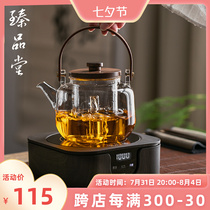 Zhen Pindang Electric Pottery Stove Cooking Tea Ware Home Glass Steam Teapot Boiling Kettle Fully Automatic Cooking Tea Stove Cooking Teapot Suit