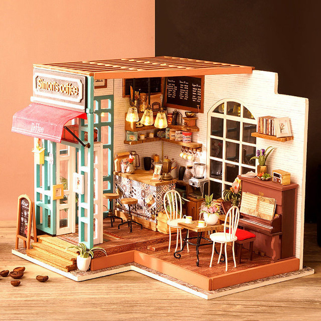 Ruoshi DIY art house can be assembled as a model handmade micro-landscape small house literary Simon time coffee