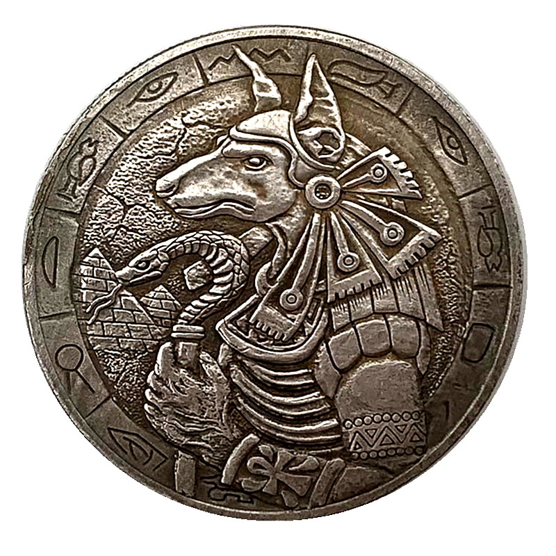 Spot American Wanderer Skull Wolf Antique Copper Old Silver Medal Collectible Coin Craft Coin Commemorative Coin