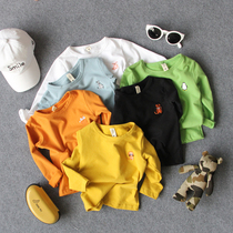 Spring autumn new children multicolor casual beating undershirt boy girl animal embroidered long sleeve T-shirt baby compassionate