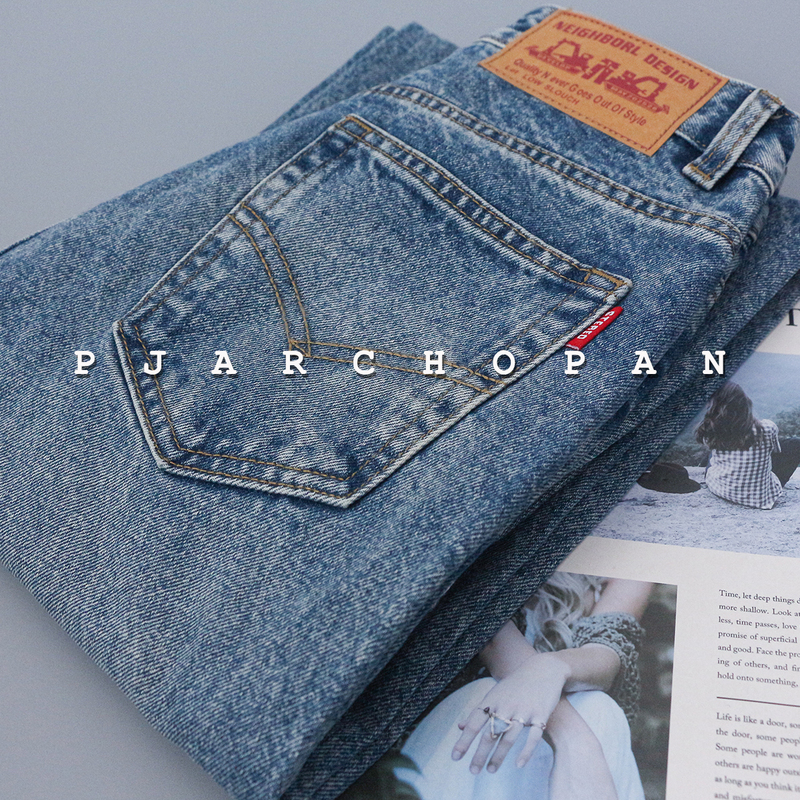 Exported to Europe and America, Original American-Style Vintage Embroidered Straight-Leg Jeans for Women, Cropped, Loose-Fitting, Slimming Wide-Leg Pants
