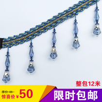 European wedding atmosphere curtain lace decoration hanging ear pendant high grade crystal bead lace accessories