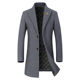 Playboy Autumn and Winter Men's Cotton Thick Wool Woolen Coat Men's Mid-Length Business Casual Windbreaker Jacket