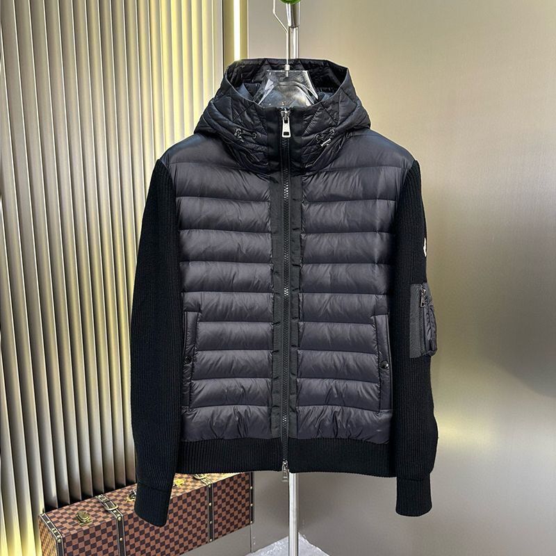 2026 Spring New Foreign Trade Knitted Sleeve Patchwork down Jacket Men's Lightweight Short White Duck down Coat Jacket 2026 Spring New Foreign Trade Knitted Sleeve Patchwork down Jacket Men's Lightweight Short White Duck down Coat Jacket
