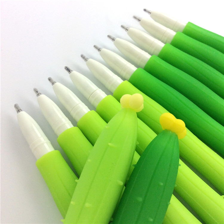 Small Cucumber Soft Silicone Gel Ink Pen Water-based Pen Black 0-5mm Signature Pen Creative Cartoon Styling Fruit Vegetables