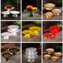  Fruit plate in front of the Buddha Buddha hall offering plate Buddha ceramic high-legged tribute fruit plate Fruit plate for the Buddha Buddha Hall household lotus