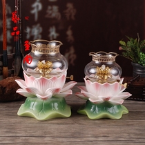  Lotus dimming windproof liquid ghee lamp Buddha front for Buddha Changming lamp Lotus seat oil lamp Buddhist Buddha supplies