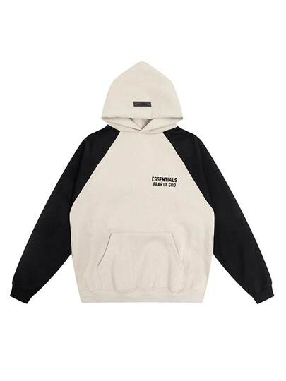 Fog Multi-Line Essentials High Street Flocked Letter Stitching on the Chest Contrasting Loose Hoodie Couple Sweatshirt