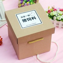 Pig feed snack packaging bag creative spoof empty box to send male and female students friends couple birthday holiday gift routine