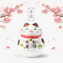 Unto-Weng ornaments open fortune birthday creative gifts wedding Spring Festival gifts tumbler ceramic cat office