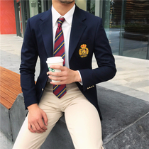 Mr Deer San homemade spring and autumn men's high-end quality suit jacket Korean version of English College style gentleman suit