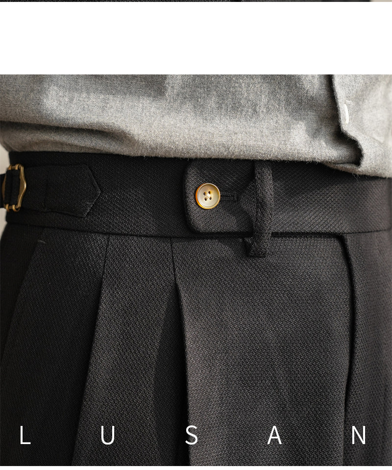 Männer Pendler All-match Neapel Hohe Taille Micro Gerade Casual Hosen Retro Herbst Business Hosen – Detail 28
