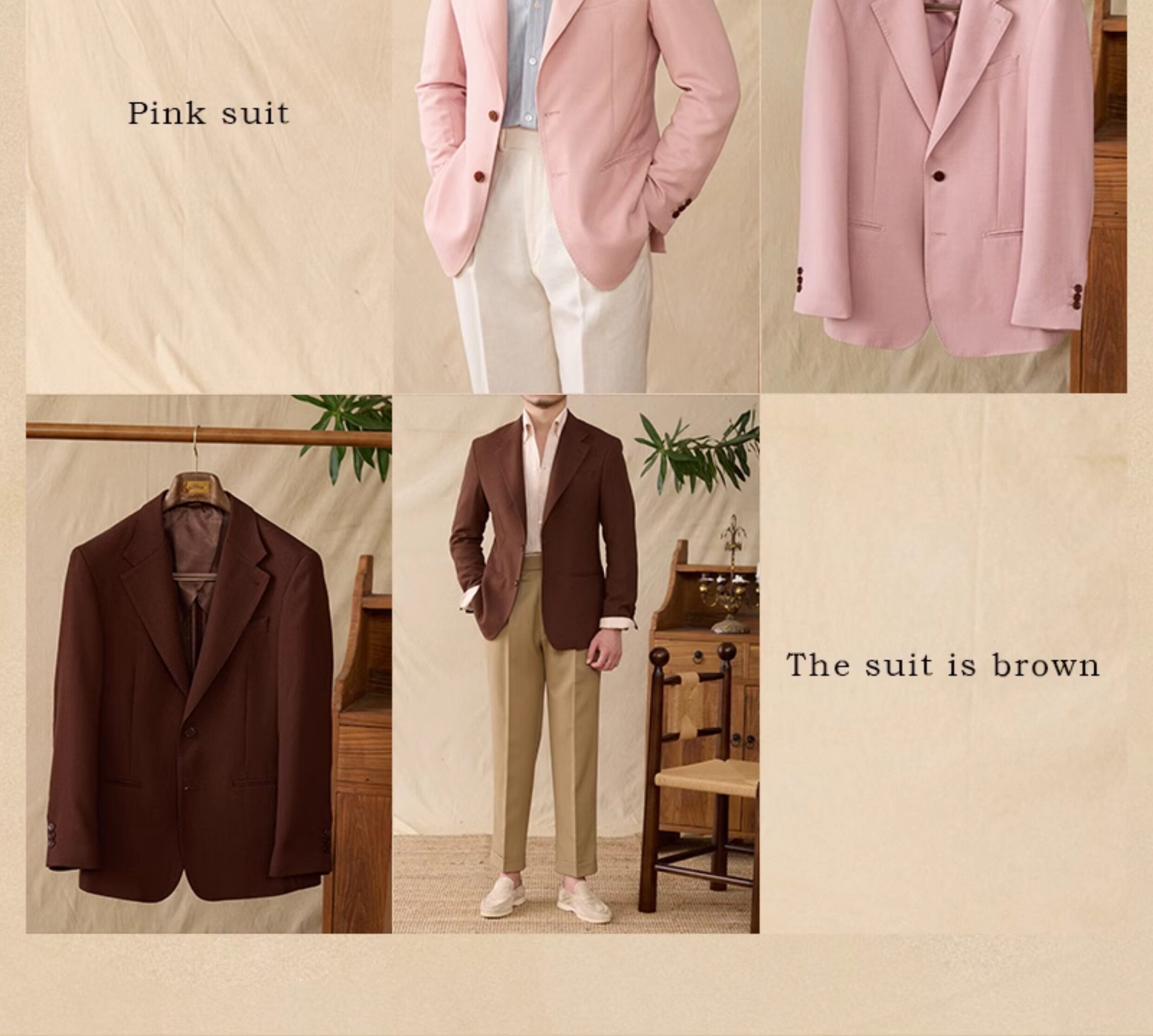 Hirsch Sanxian Business-Stil Entspannung nicht bügeln Leinen Tencel gemischt Fischgräten muster Anzug Jacke Herren Freizeit anzug trendy – Detail 3